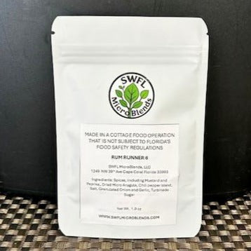 Rum Runner 6: Arugula Microgreen Seasoning Blend with a delayed heat