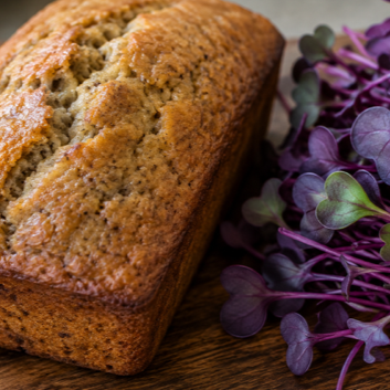 Banana Bread - made with Red Cabbage Microgreen Powder